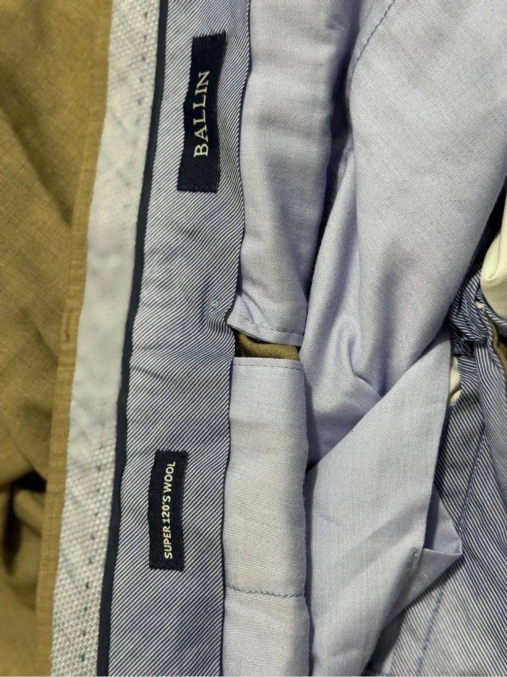 Ballin Pants Mens 35 Tan Super 120s Wool Lighter Weight Versatile Staple